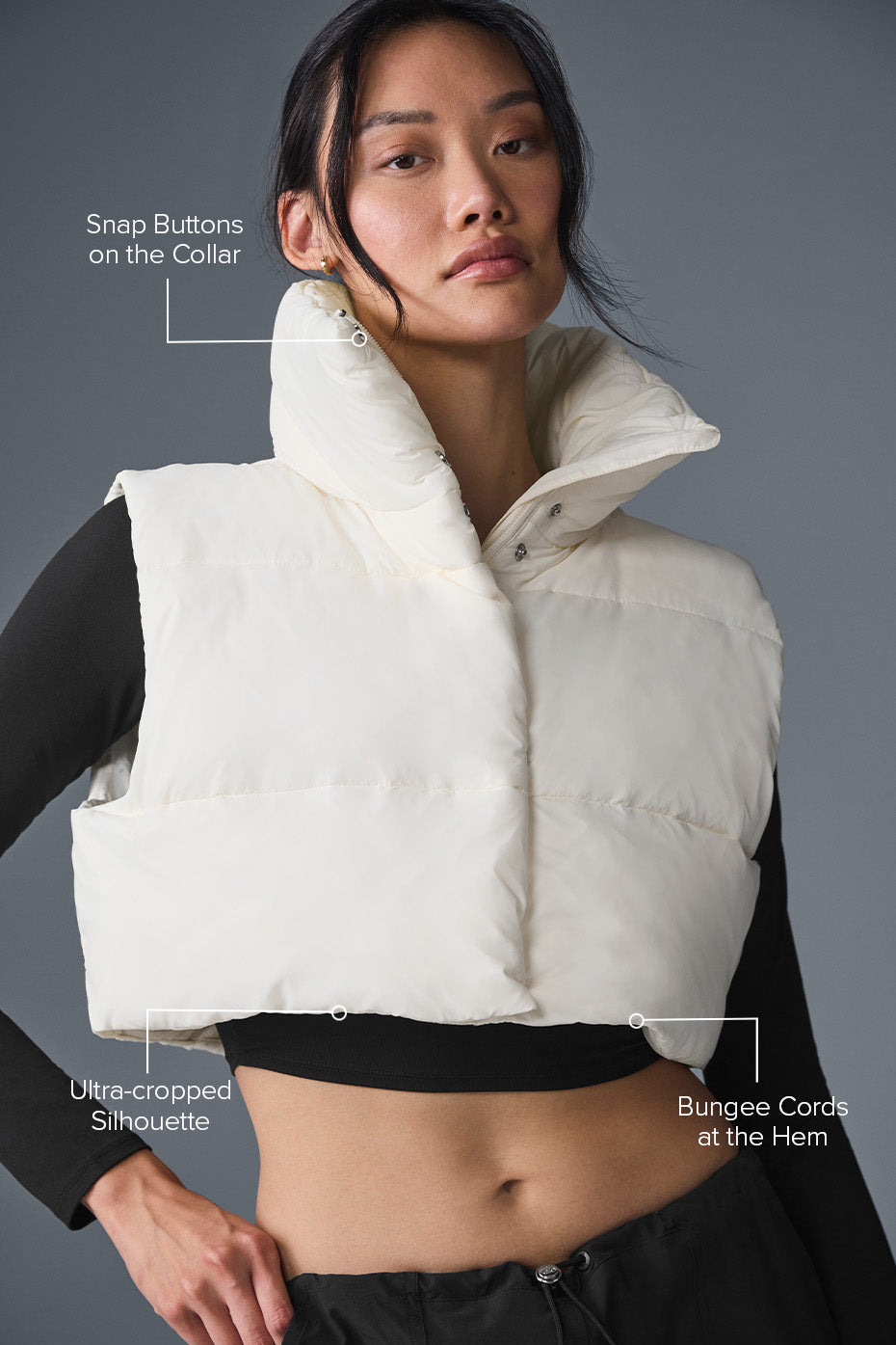 Cropped Gold Rush Puffer Vest