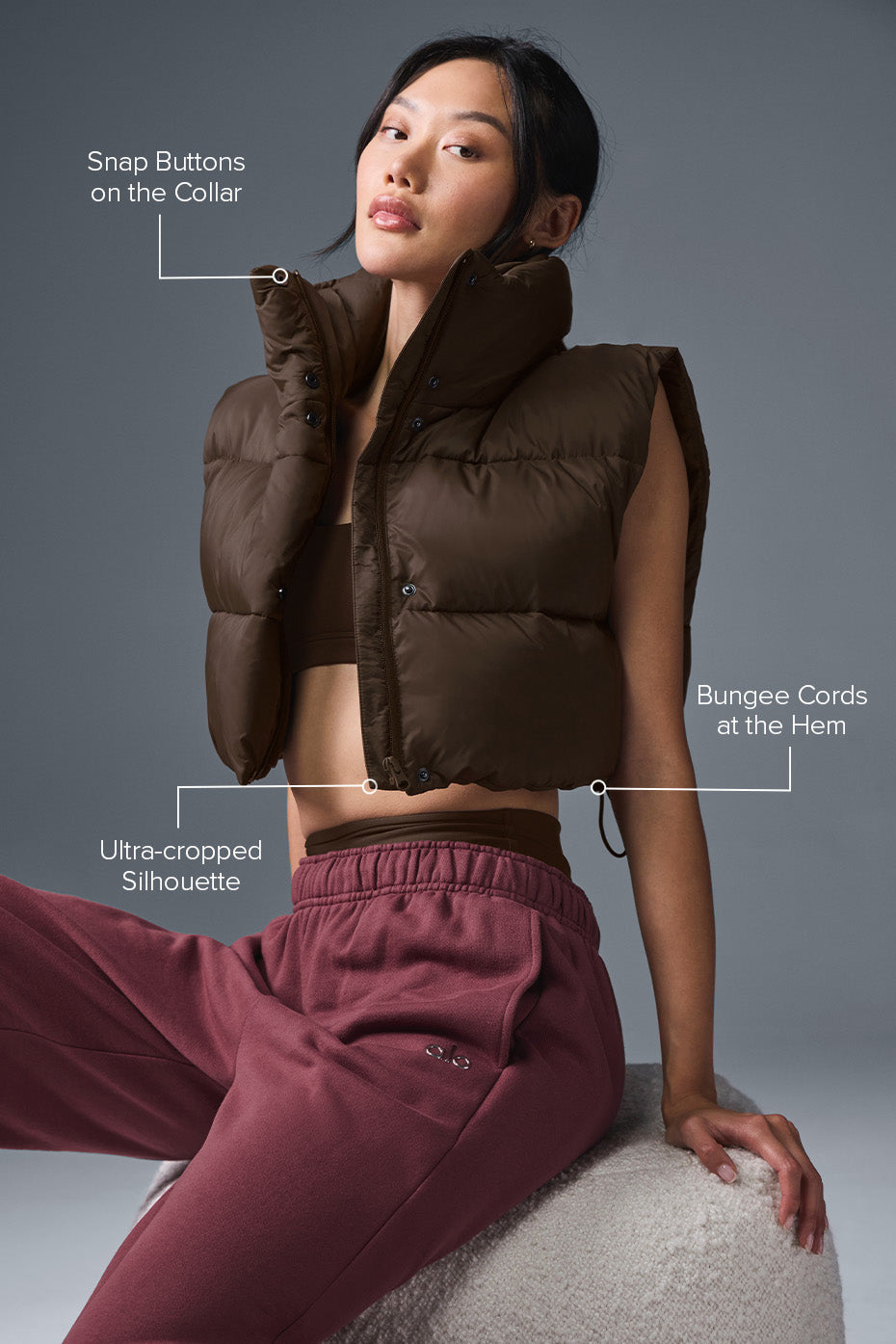 Cropped Gold Rush Puffer Vest