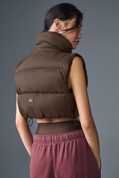 Cropped Gold Rush Puffer Vest