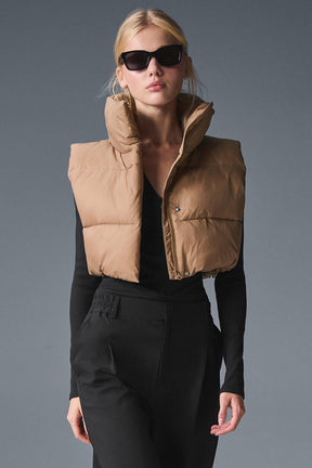Cropped Gold Rush Puffer Vest