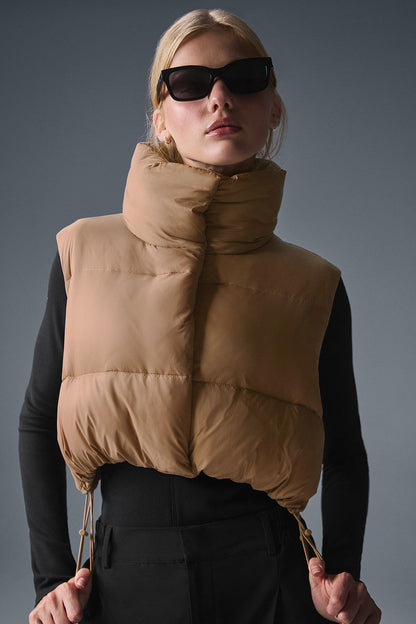 Cropped Gold Rush Puffer Vest