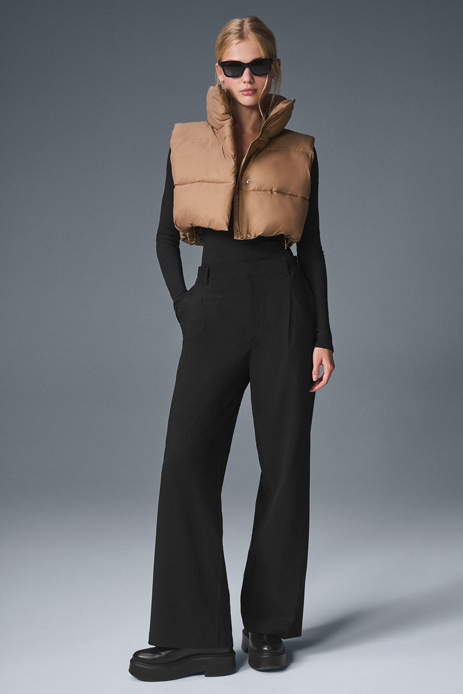 Cropped Gold Rush Puffer Vest