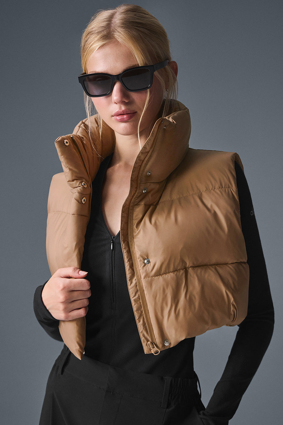 Cropped Gold Rush Puffer Vest