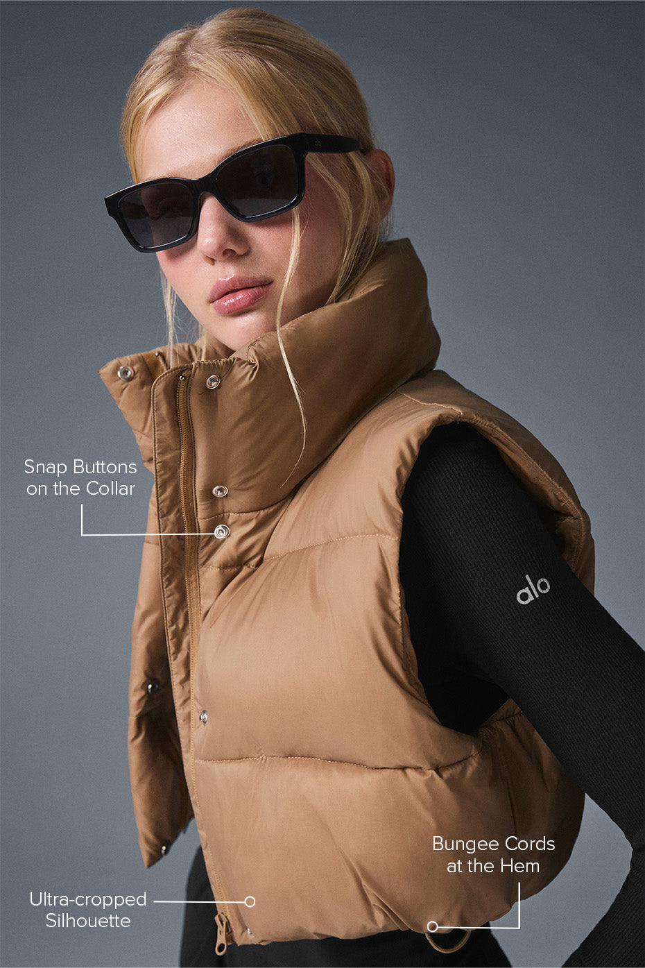 Cropped Gold Rush Puffer Vest