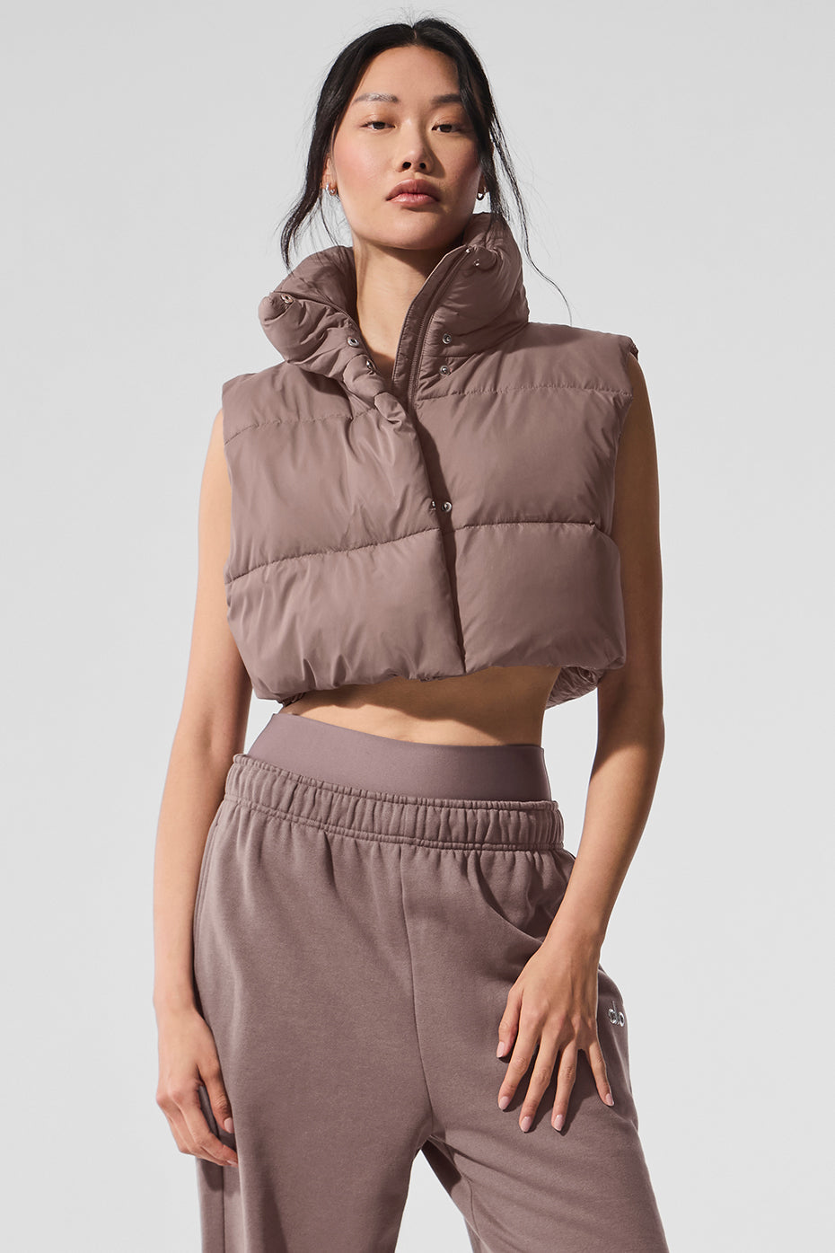 Extreme Cropped Gold Rush Puffer Vest