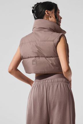 Extreme Cropped Gold Rush Puffer Vest