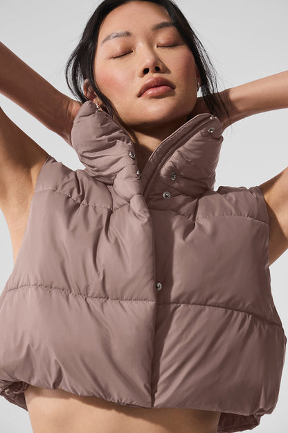 Cropped Gold Rush Puffer Vest
