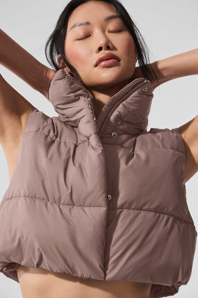Extreme Cropped Gold Rush Puffer Vest