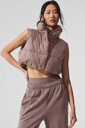 Extreme Cropped Gold Rush Puffer Vest