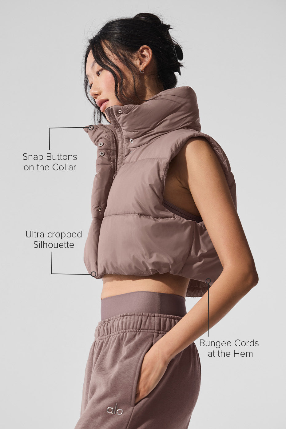 Extreme Cropped Gold Rush Puffer Vest