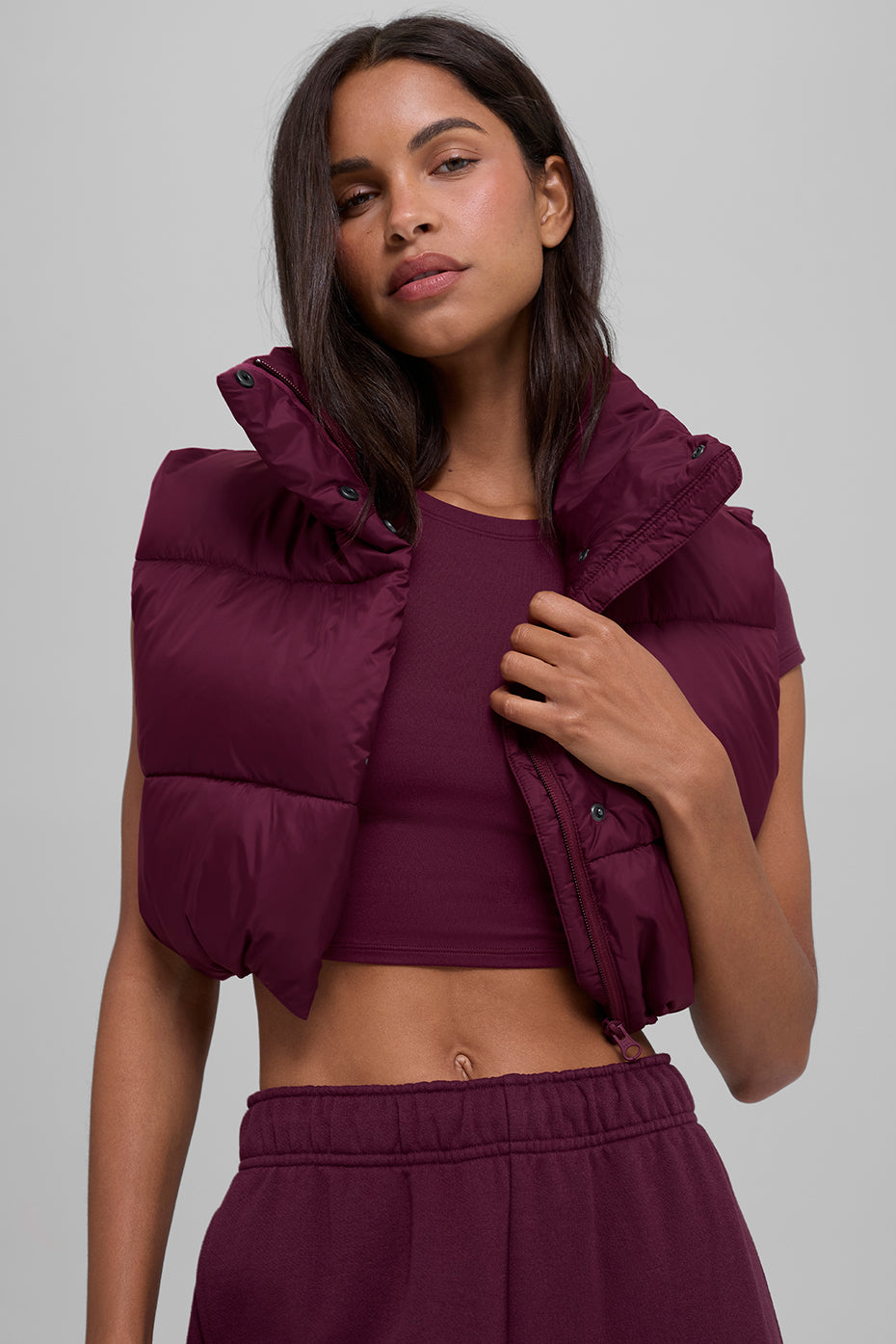 Cropped Gold Rush Puffer Vest