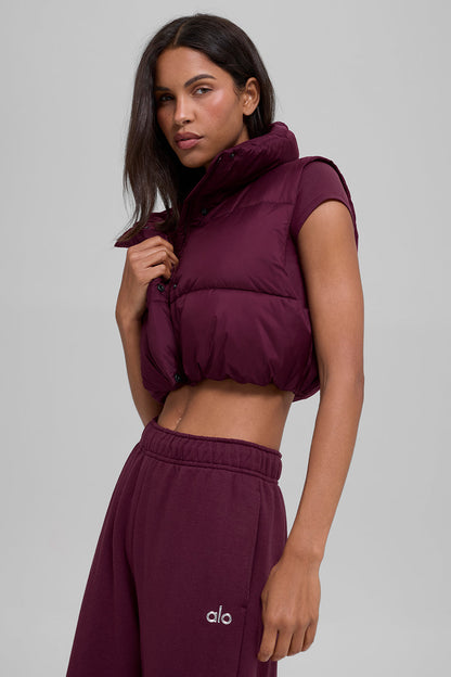 Cropped Gold Rush Puffer Vest