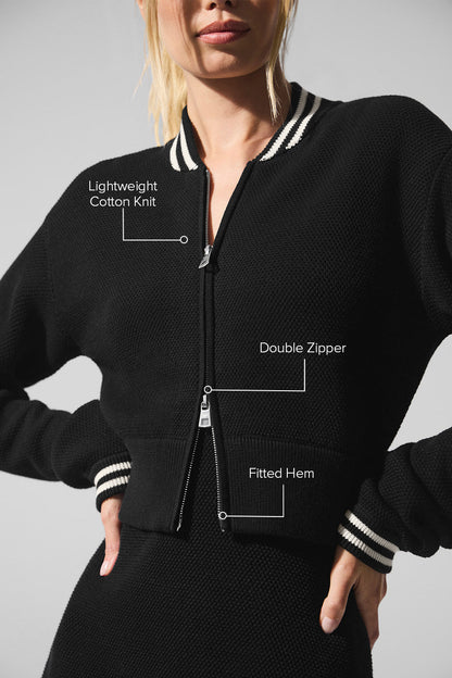 Tennis Club Sweater Knit Full Zip Jacket