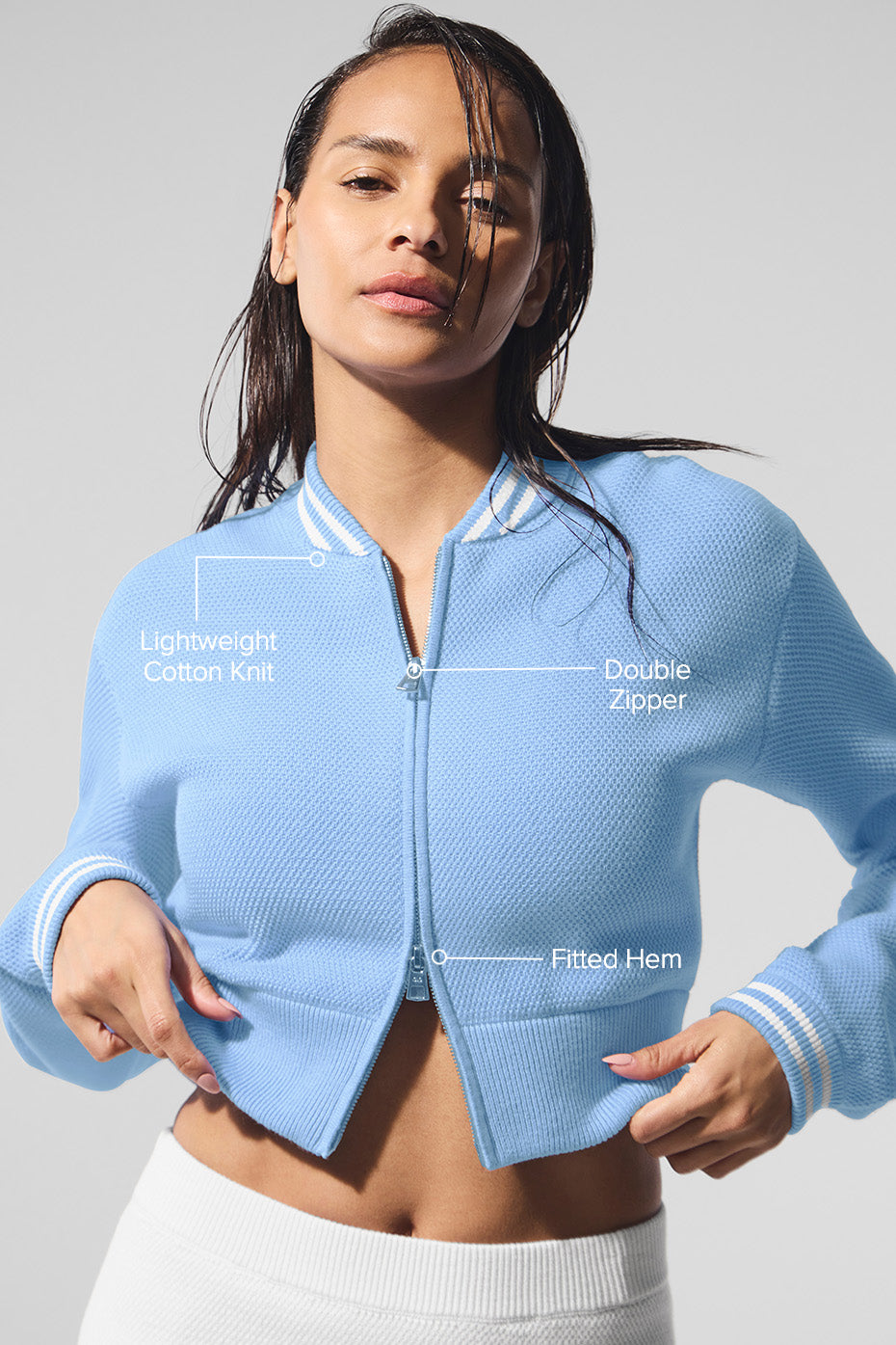 Tennis Club Sweater Knit Full Zip Jacket