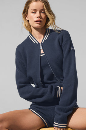 Tennis Club Sweater Knit Full Zip Jacket