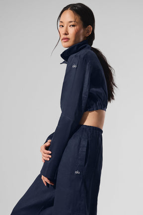 Linen Cropped Getaway Jacket