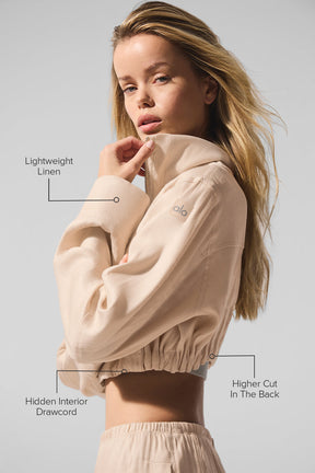 Linen Cropped Getaway Jacket