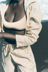 Linen Cropped Getaway Jacket