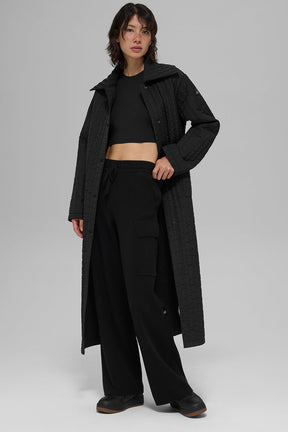 Quilted Skyline Long Coat