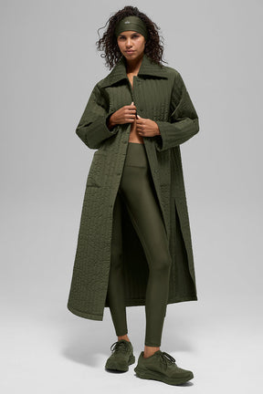 Quilted Skyline Long Coat