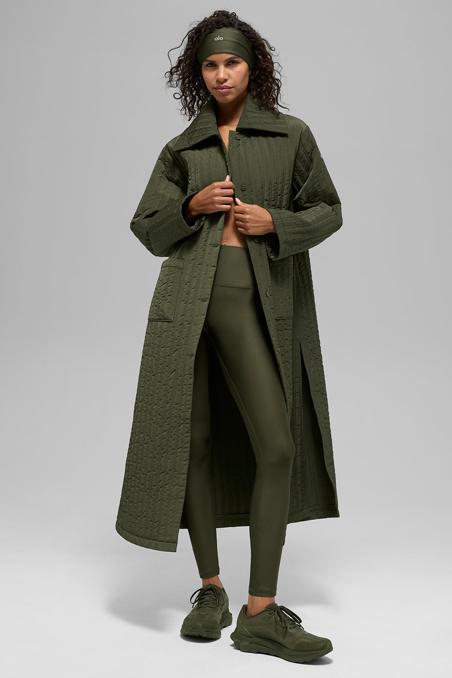 Quilted Skyline Long Coat