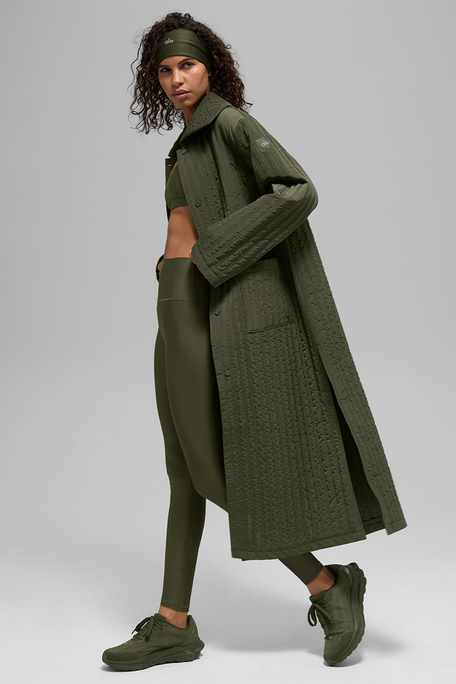 Quilted Skyline Long Coat