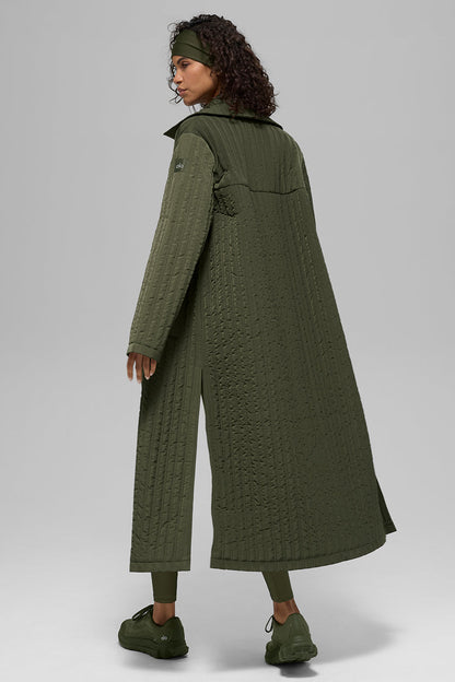 Quilted Skyline Long Coat
