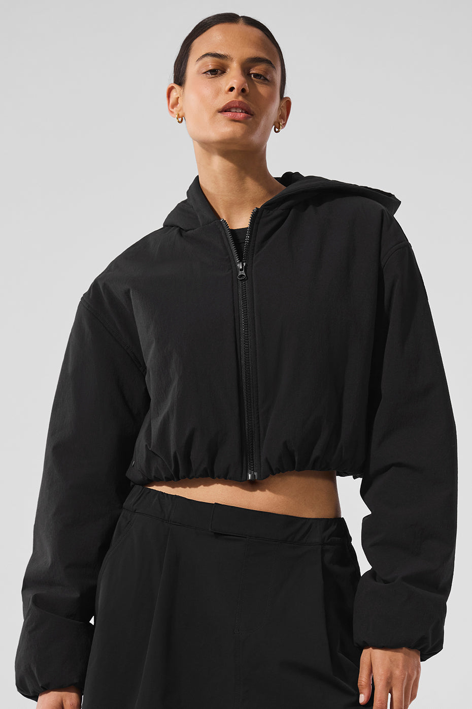 Cropped Mountain Peak Full-Zip Hoodie
