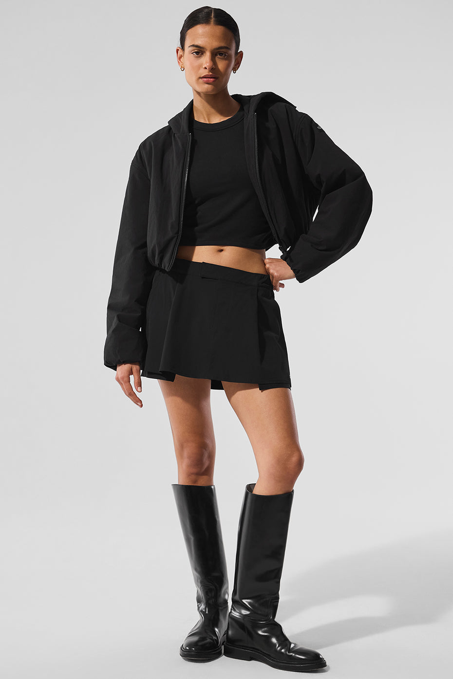 Cropped Mountain Peak Full-Zip Hoodie