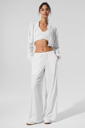 Cropped Breezy Full-Zip Cover Up