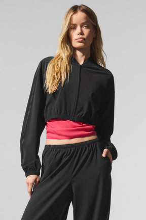 Cropped Breezy Full-Zip Cover Up