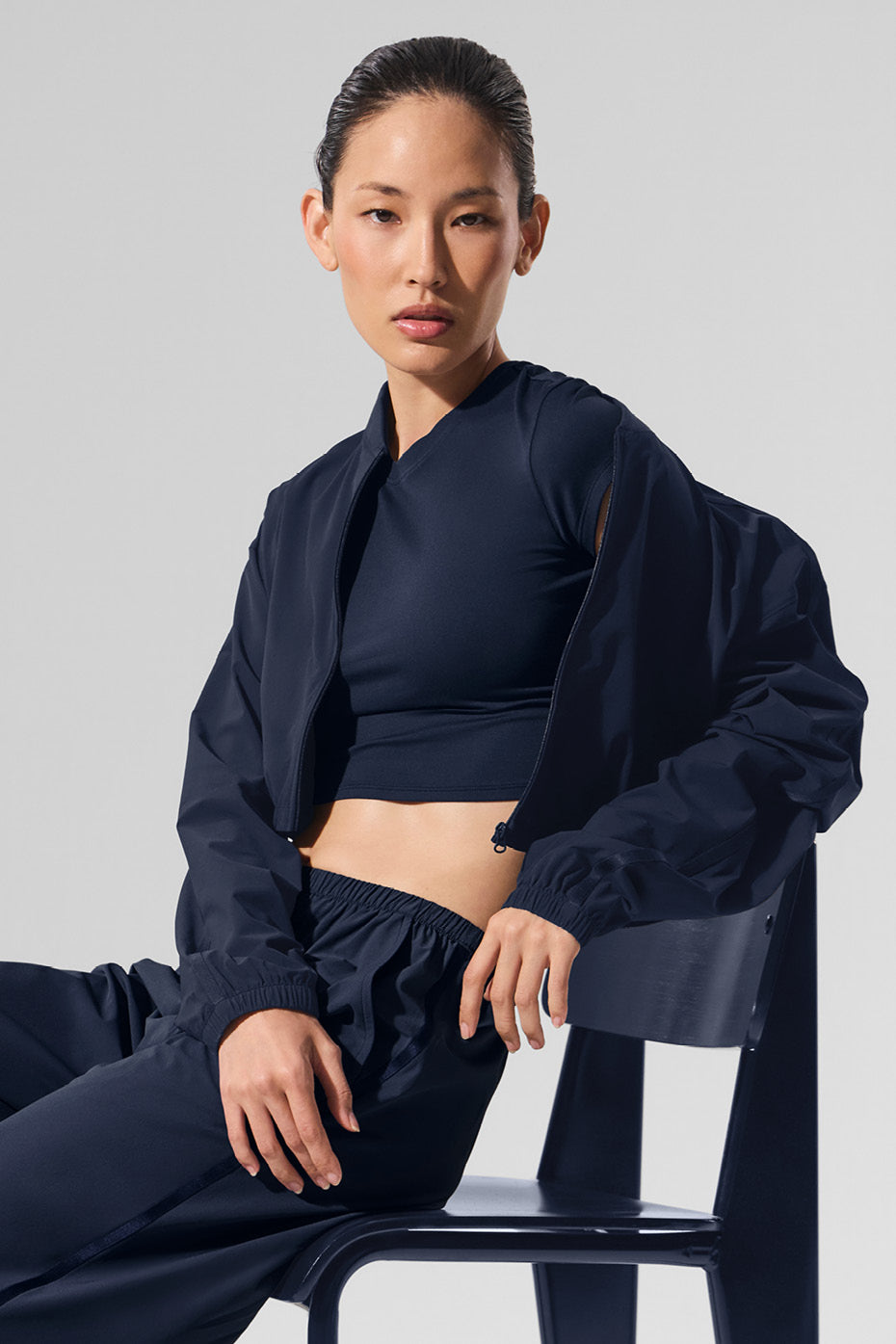 Cropped Breezy Full-Zip Cover Up
