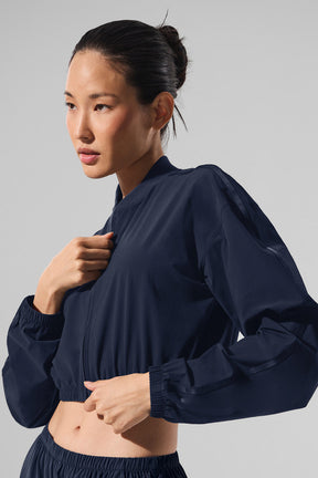 Cropped Breezy Full-Zip Cover Up