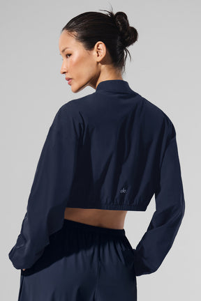 Cropped Breezy Full-Zip Cover Up
