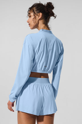 Cropped Breezy Full-Zip Cover Up
