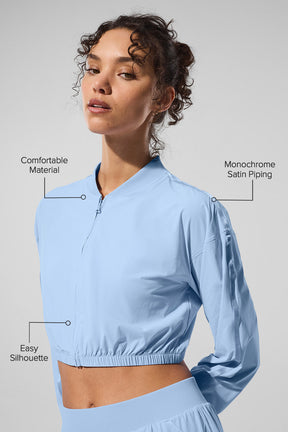 Cropped Breezy Full-Zip Cover Up