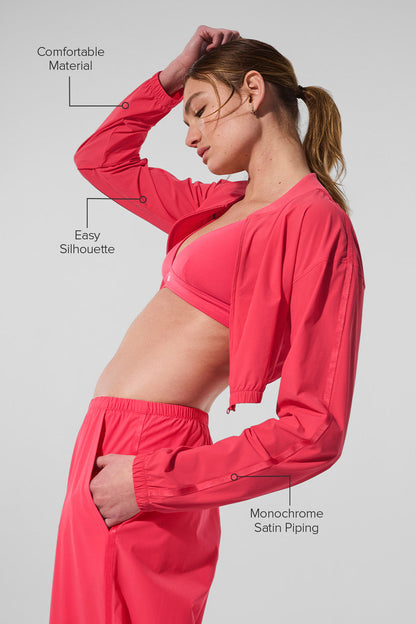 Cropped Breezy Full-Zip Cover Up
