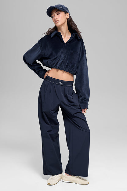 Ribbed Velour Cropped Mountain Side Jacket
