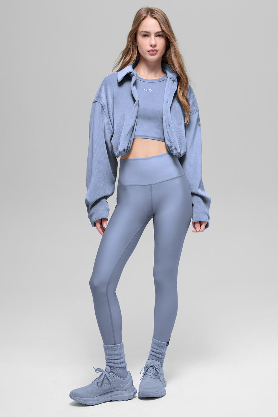 Ribbed Velour Cropped Mountain Side Jacket