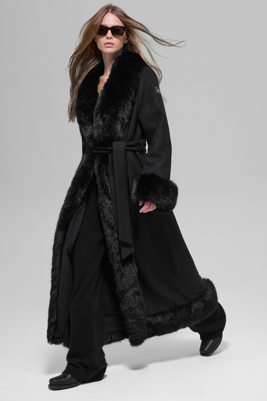 Faux Fur Trimmed Longline Coat