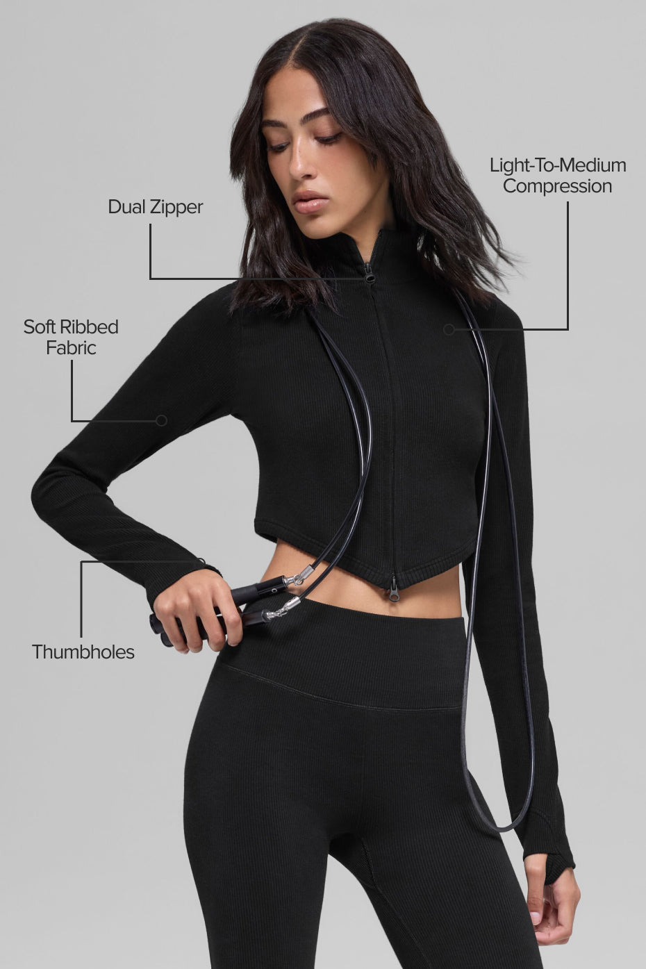 Seamless Two Tone Rib Jacket