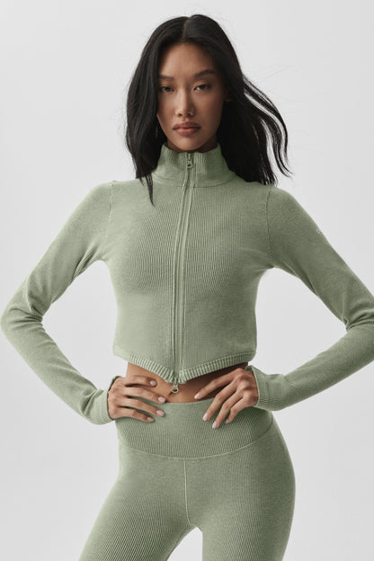 Seamless Two Tone Rib Jacket
