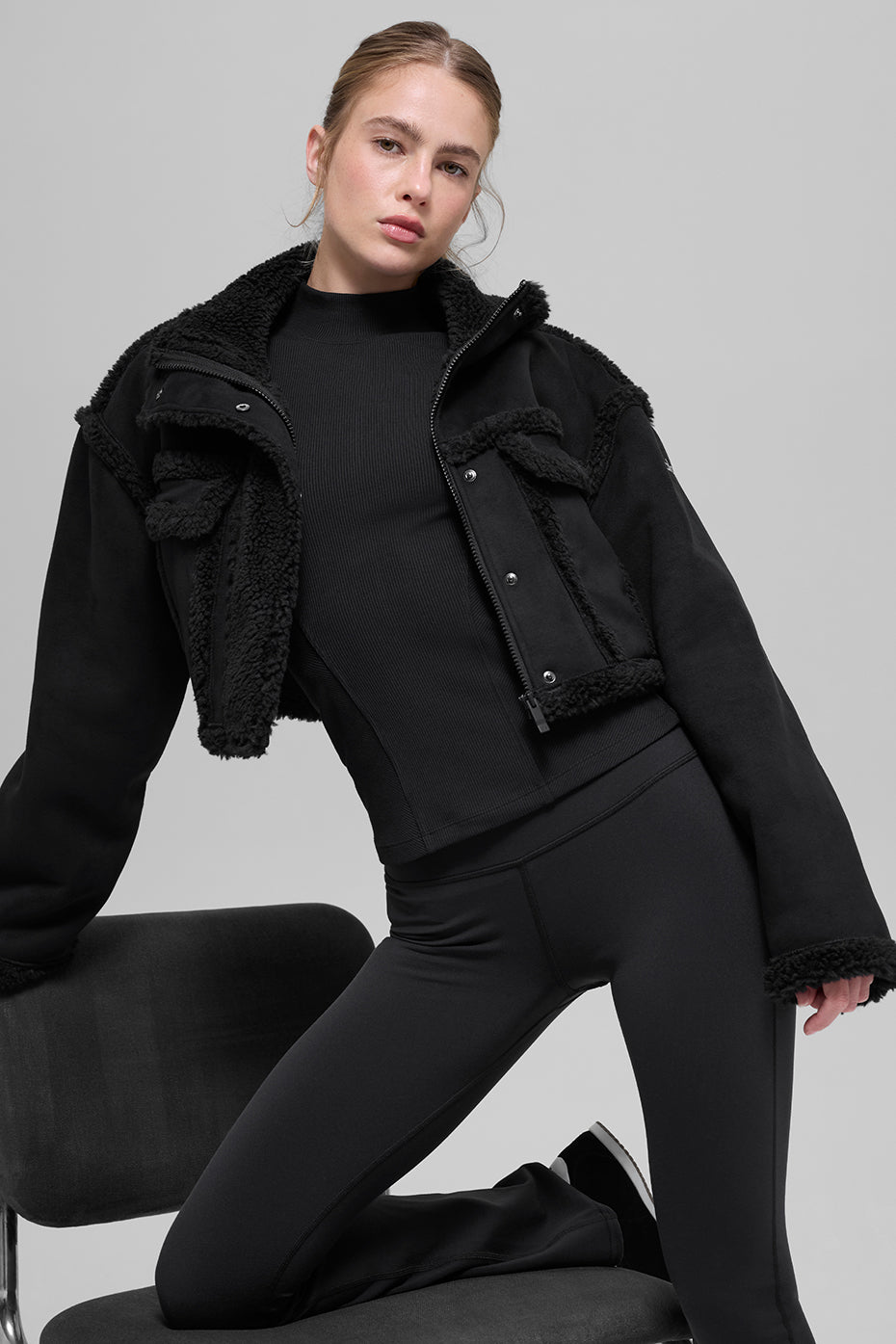 Faux Shearling Snowfall Cropped Jacket