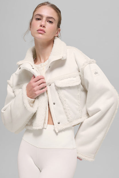 Faux Shearling Snowfall Cropped Jacket