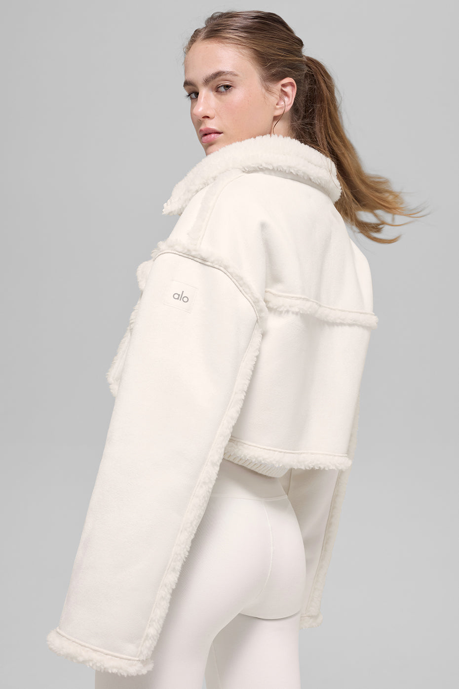 Faux Shearling Snowfall Cropped Jacket