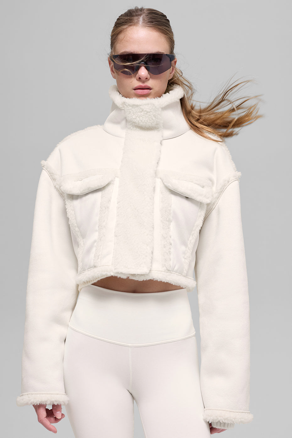 Faux Shearling Snowfall Cropped Jacket