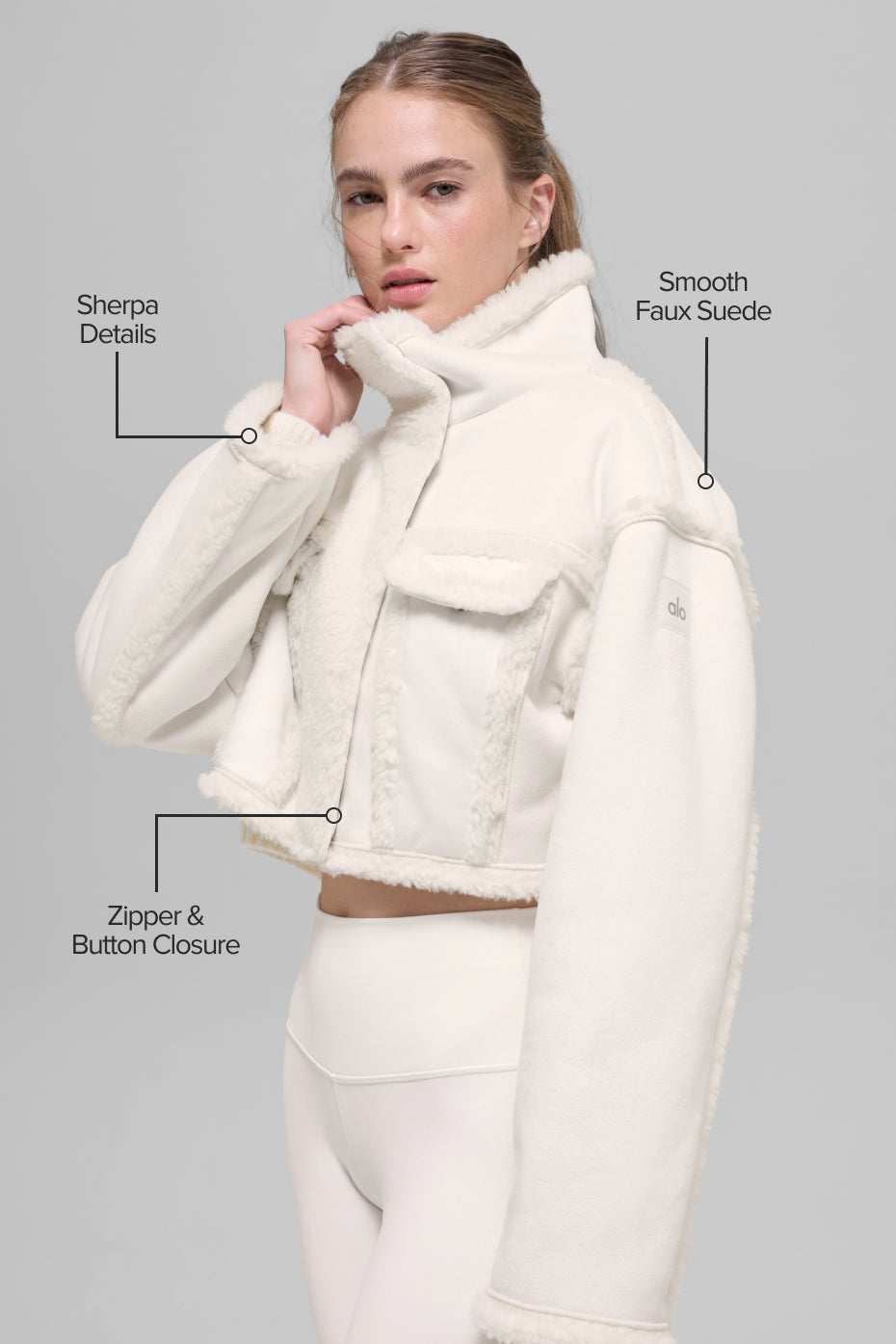 Faux Shearling Snowfall Cropped Jacket