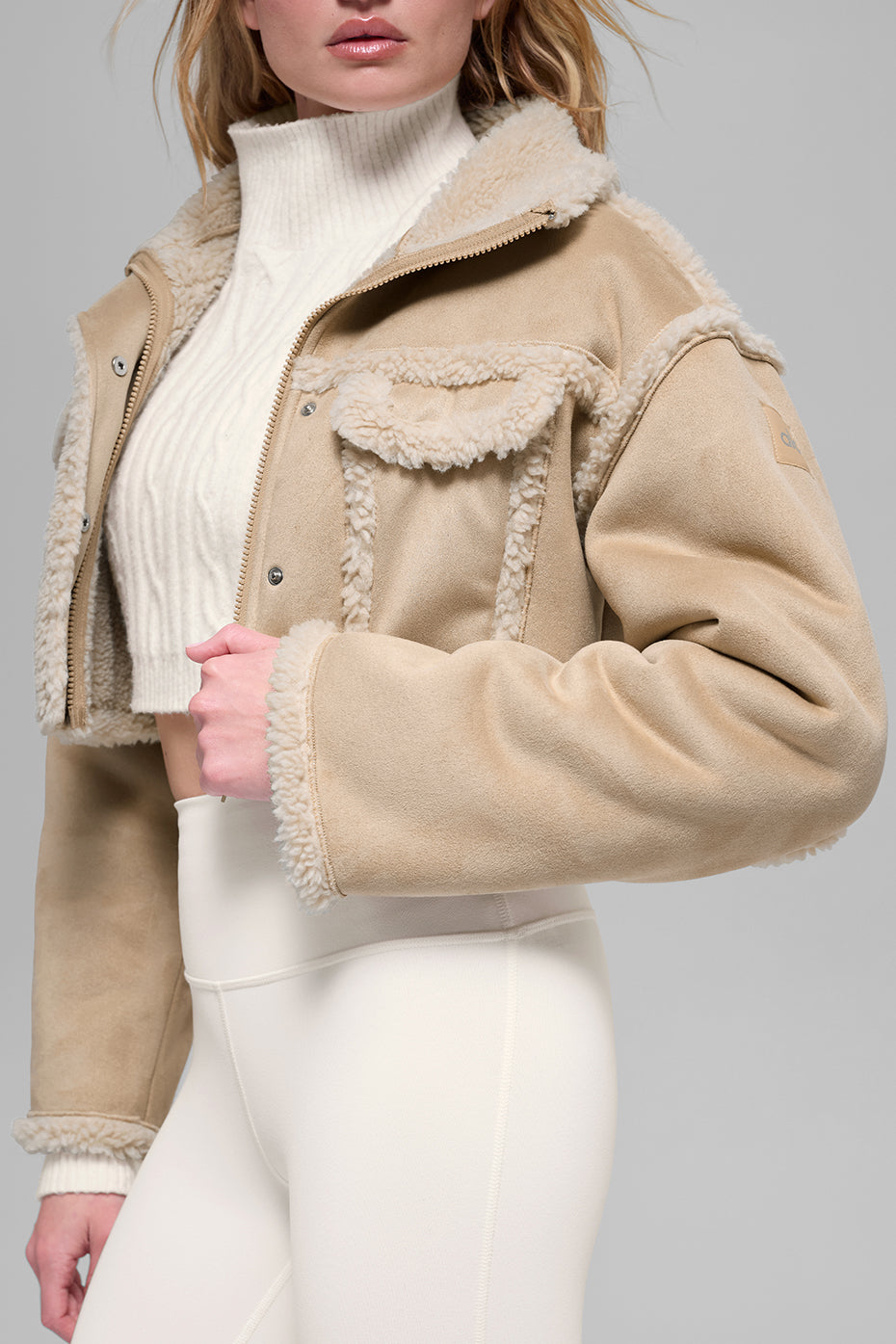 Faux Shearling Snowfall Cropped Jacket