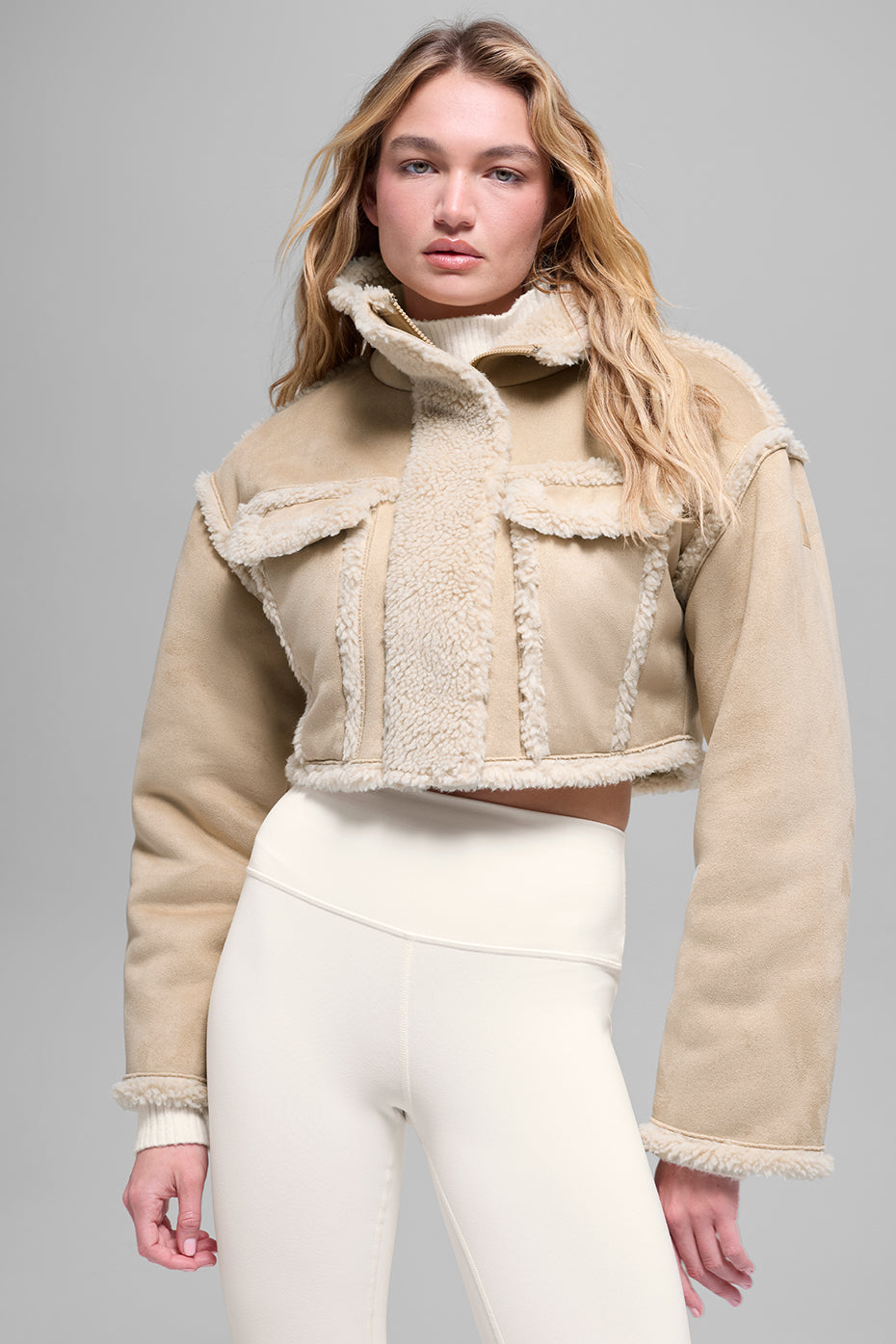 Faux Shearling Snowfall Cropped Jacket