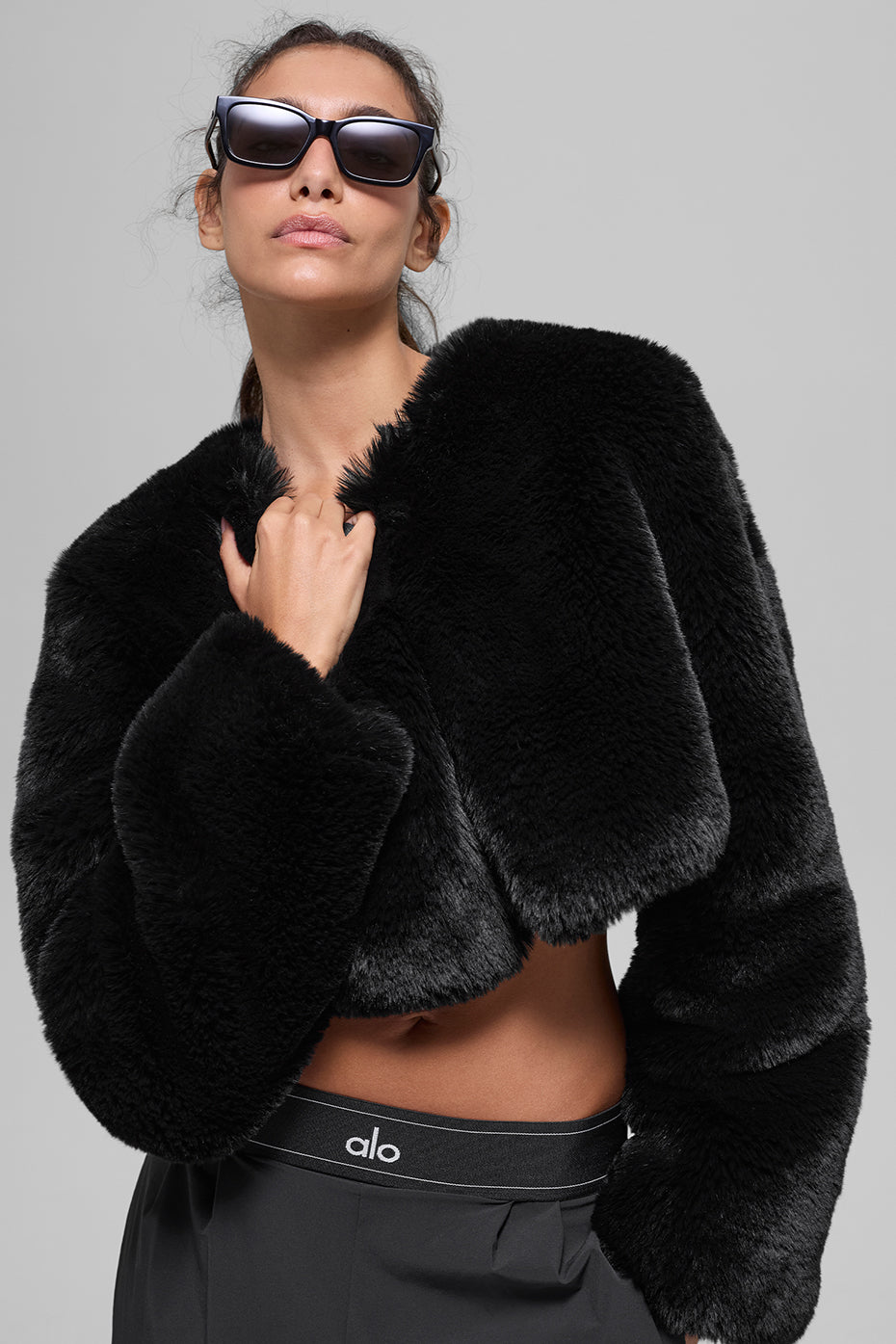 Faux Fur Chic Cropped Jacket